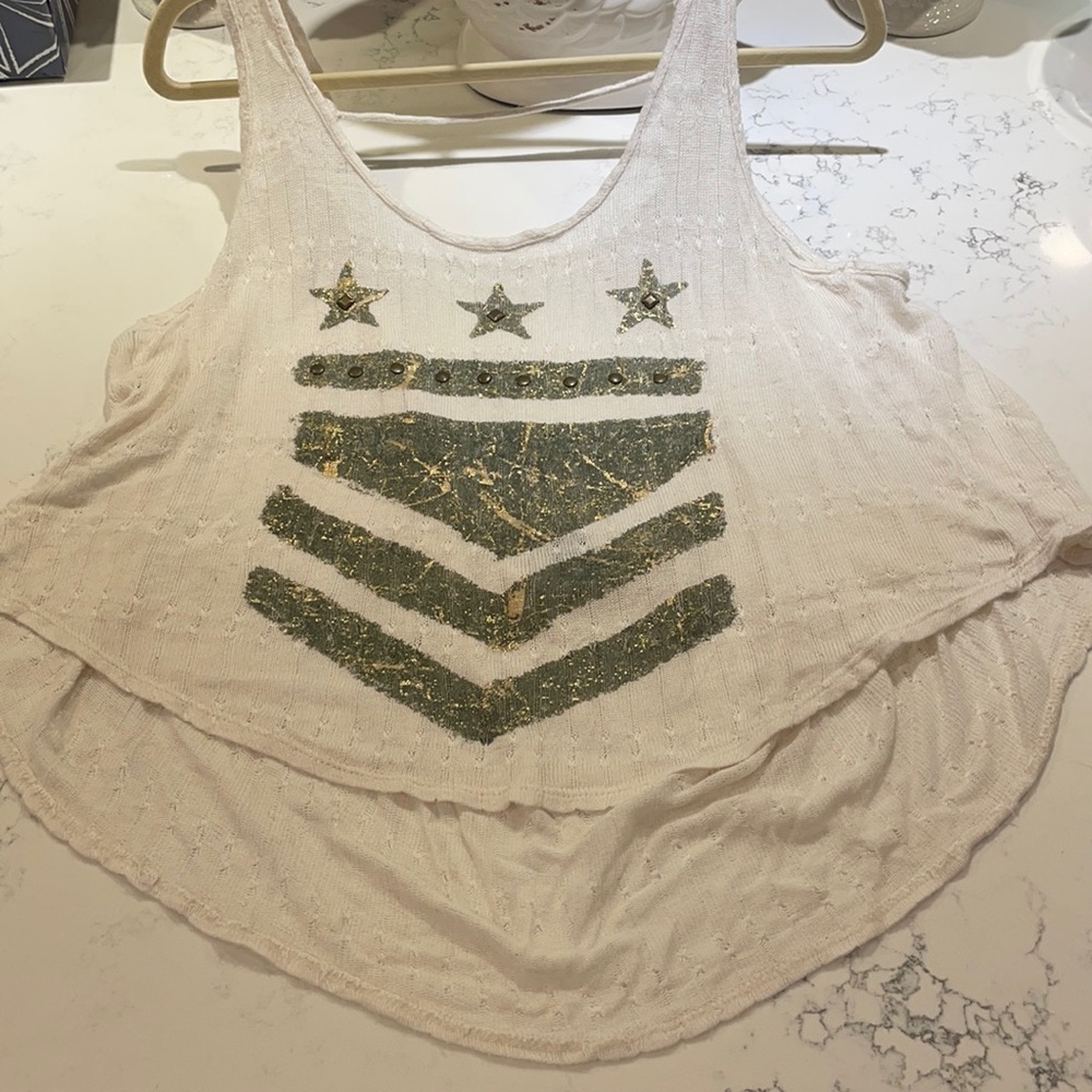 Nearly Backless Graphic Tank Top